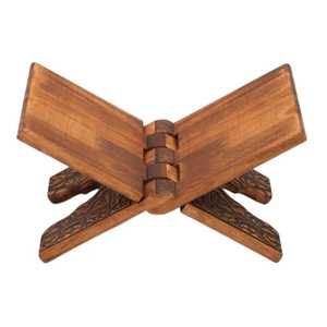Support de Coran en bois artisanal Rehal avec sculptures florales géométriques, support artistique rustique minimaliste moderne spirituel - Product Image 5