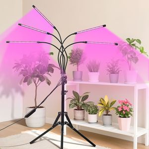 Lampada da Terra Regolabile per Coltivazione Indoor con Luce a Spettro Completo 80 LED, 5 Livelli di Regolazione (20%-100%), Timer 3/9/12 Ore - Product Image 1