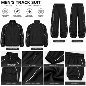 Conjunto Deportivo de 2 Piezas para Hombre, Talla Grande, para Invierno, Corte Regular, Tejido Grueso, para Gimnasio y Uso Diario, Conjunto para Correr - Product Image 6
