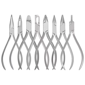 Kit de pinces, coupe-fil et ciseaux orthodontiques manuels en acier inoxydable T/C, instruments dentaires, outils chirurgicaux de classe I, couleur argent - Product Image 1