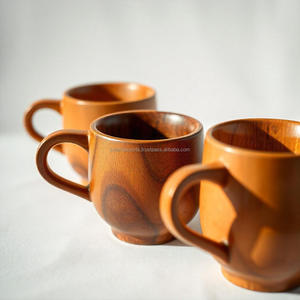 Tasse en bois fabriquée à la main tasse naturelle durable écologique pour thé café lait et boisson quotidienne utilisation maison cuisine cadeau - Product Image 3