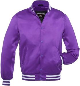 Hot Selling Fashion Silk Satin Wholesale Varsity <b>Jackets</b> Custom Color Logo <b>Men</b> Bomber <b>Jacket</b> for Man - Product Image 1