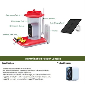 Telecamera per Mangiatoia per Uccelli AI con Visione Notturna, Rilevamento Movimento PIR HD 5MP, Visualizzazione in Tempo Reale, Alimentata a Energia Solare per Giardino Esterno - Product Image 3