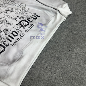 เสื้อฮู้ดดี้ผู้ชายสไตล์สตรีทแวร์ ปรับราคาได้ แฟชั่นอินเทรนด์ สีชมพู ซิป แต่งลายขาดๆ ประดับเพชร ซิปแบบรูดขึ้น ล้างสีแบบแอซิดวอช ผ้าฟลีซ - Product Image 5