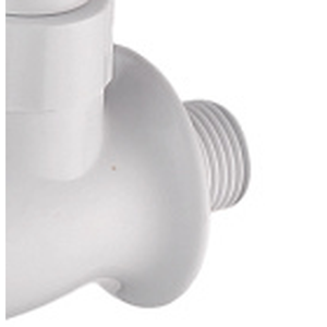 Grifo de cocina moderno de cuello de cisne giratorio de agua fría individual, montado en cubierta, de ABS cromado blanco, al por mayor KSOM-35T8C KSN Vietnam - Product Image 4