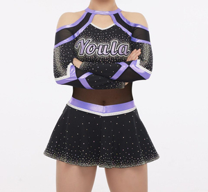 Nouveaux uniformes de cheerleading personnalisés avec strass, pour compétitions, toutes étoiles, différentes couleurs et tailles, haute qualité - Product Image 1