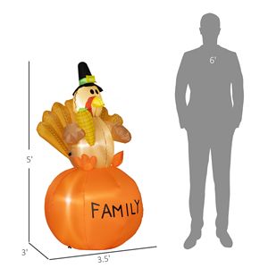 Decorazioni Gonfiabili per il Giardino per il Ringraziamento, Decorazioni Natalizie Durevoli e Divertenti per la Tua Casa - Product Image 2