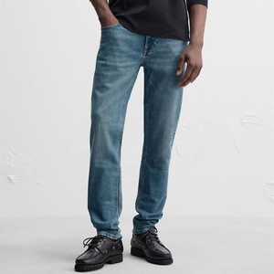 Pantalon long en denim extensible pour homme, coupe slim, léger, motif droit, taille mi-haute, respirant, qualité supérieure, OEM personnalisé - Product Image 1