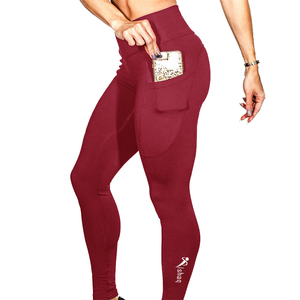 Leggings de yoga pour femmes à taille haute élastique avec poche - Product Image 3