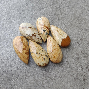 Biscuit Jasper Cabochon, grande forme de poire, calibré, pierre précieuse naturelle en vrac pour la fabrication de bijoux - Product Image 6