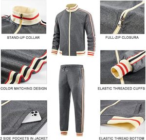 Ensemble de survêtement d'hiver pour homme, veste d'entraînement en polaire douce, pantalon de jogging confortable, vêtements de sport d'extérieur - Product Image 4