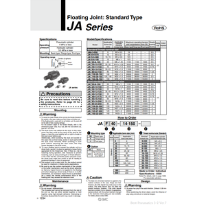 ชิ้นส่วนนิวเมติกส์ JAF140-30-150นิวเมติก SMC - Product Image 2