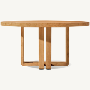 Mesa redonda en oferta, hecha de madera de teca, con un estilo moderno y sencillo, apta para uso en exteriores, resistente a la putrefacción. - Product Image 3