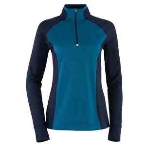 Chemises d'équitation de haute qualité pour femmes, manches longues, demi-fermeture éclair, sous-vêtement de base pour concours d'équitation, avec logo personnalisé - Product Image 5