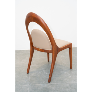 Modern Solid Walnut Wood Dining <b>Chair</b> Leather Upholstered <b>Back</b> and Seat for Home Restaurant Hotel Furniture PISANO - Product Image 4