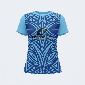Camiseta de Mujer de Cuello Redondo, Corte Regular, Color Sólido, Diseño Tribal, Estilo Urbano, Manga Corta, Secado Rápido - Product Image 4