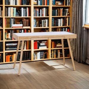 Escritorio de Estudio Minimalista y Duradero con Patas de Madera Cónicas para Oficina en Casa - Product Image 1