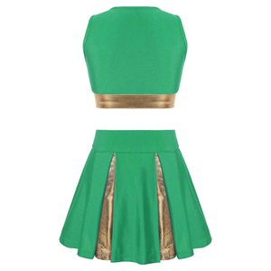 Men's Customizable Colors Sizes Breathable Spandex/Polyester <b>Elasticity</b> Printed High Quality Outdoor Cheer Uniform Striped <b>Skirt</b> - Product Image 2