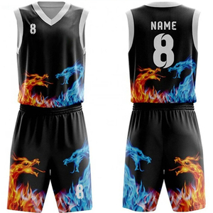 Tenues de basketball en polyester personnalisées, sur mesure, ensemble en promotion, uniformes de basketball imprimés par sublimation - Product Image 1