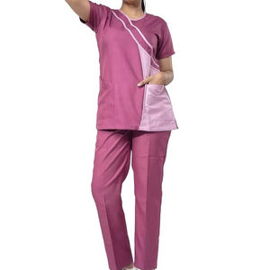 Solid Color Polyester Cotton <b>Nurse</b> Uniform Wholesale for Hospital Use for Beauty Salon Lab Pet Shop Working Scrub - Product Image 1