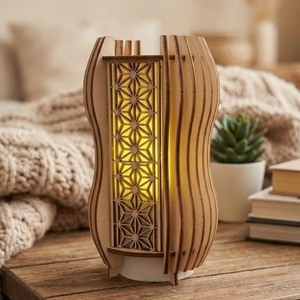 Linterna Cilíndrica de Madera Más Vendida con Patrón Geométrico, Decoración Ecológica para el Hogar - Product Image 4