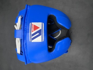 Conjunto de Boxeo Azul Personalizable de Alta Calidad, Cuero Vacuno Genuino, Guantes de Artes Marciales con Dedos Completos y Correa de Muñeca Ajustable - Product Image 3