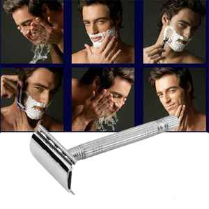 High Quality Non-Disposable Double Edge Safety <b>Razor</b> for Men with Stainless Steel Handle Eco-Friendly Face Shaving Blades - Product Image 5