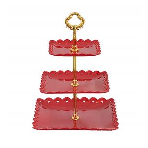 Decoración para mesa de cena, soporte de metal de 2 niveles para pasteles con acabado dorado, pedestal para exhibir postres, para fiestas de cumpleaños, apto para alimentos. - Product Image 5