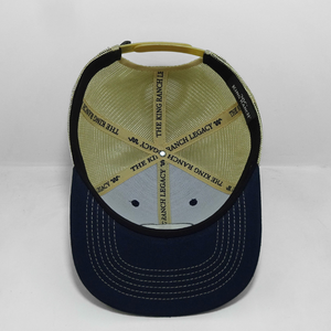 Gorra de béisbol estructurada de 5 paneles con visera plana, de malla, tipo trucker, snapback, de sarga de algodón, ajustable, OEM, personalizada al por mayor - Product Image 4