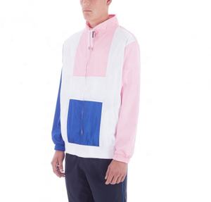 เสื้อกันลมสำหรับผู้ชายเสื้อแนวสตรีทแบบสปอร์ตสีตัดกันทรงสปอร์ตสำหรับใส่โลโก้ได้ตามต้องการ - Product Image 4