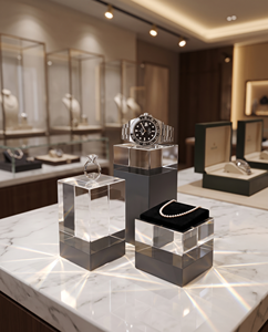 Meilleures ventes Présentoir en acrylique transparent écologique Riser Block Bijoux et parfums avec logo Collection Stand for shop - Product Image 2