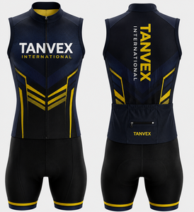 Ensemble de maillots de cyclisme unisexes TANVEX International, écologiques, respirants, en spandex et polyester, kit de vélo avec logo imprimé par transfert thermique - Product Image 3