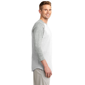 Camiseta de Hombre Blanca y Gris de Manga Larga con Cuello Redondo, Estilo Casual, Holgada, de Color Sólido, Antiarrugas, 320g, de Algodón Jersey - Product Image 3
