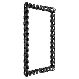 J N Crafts Fancy Luxury Hotels Restaurants Decorative Twisted Design <b>Frame</b> Silver <b>Square</b> Wall Mirror for Home Bathroom Supplies - Product Image 1