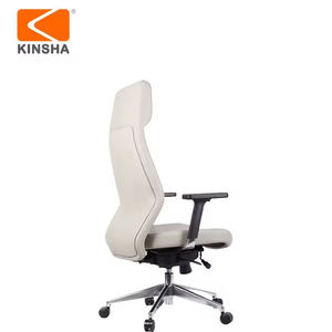 Chaise de bureau exécutive moderne KINSHA en cuir PU, dossier haut, accoudoirs réglables, hauteur réglable, base pivotante chromée, ergonomique - Product Image 4