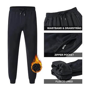 Pantalon de jogging décontracté pour homme, doublé polaire, extensible, avec poches zippées, chaud et doux, idéal pour l'extérieur - Product Image 4