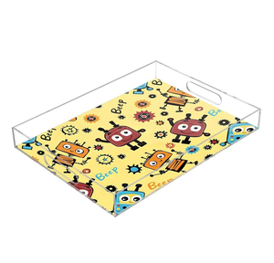 Animated Multiuse Printed Acrylic Serving Storage Tray For Serving Beverages Snacks Breakfast Organizer Platter For Coffee <b>Table</b> - Product Image 1