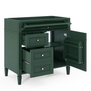 Mobile Bagno Moderno da 36 Pollici Senza Piano, Struttura in Legno Massello con 2 Cassetti a Ribalta e 2 Cassetti Standard - Product Image 1