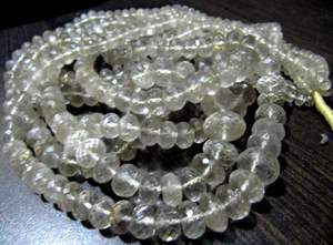 Perles de quartz rutilé doré naturel, facettées en rondelle, de 6 à 10 mm, graduées - Product Image 3