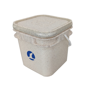 Seau en plastique carré biodégradable de qualité alimentaire avec couvercle et poignée - Product Image 6
