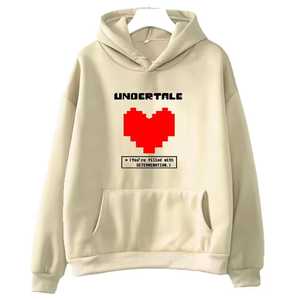 Sweat-shirt à capuche jaune Undertale avec imprimé cœur pixelisé, unisexe, décontracté, en coton, coupe classique, pour l'automne - Product Image 3