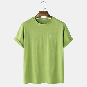 เสื้อยืดแขนสั้นผู้ชาย แบรนด์ดัง ผ้าฝ้าย 100% สีพื้น พิมพ์โลโก้เต็มตัว แห้งเร็ว ระบายอากาศดี ราคาถูก - Product Image 5
