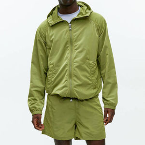 Unisex Color Blocking Tracksuit Set <b>Zip</b> Up Windbreaker Jacket <b>With</b> <b>Shorts</b> Polyester Nylon Sporty Style Spring Wear - Product Image 4