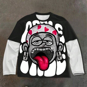 Camiseta de Hombre Personalizada con Serigrafía, Ecológica, Transpirable, Estilo Hip Hop, Hombros Caídos, Doble Capa, Manga Corta, Corte Regular - Product Image 1