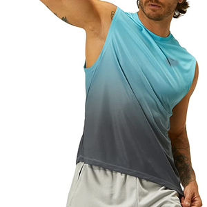 Camiseta sin Mangas para Hombre, Color Sólido, Ecológica, Transpirable, de Secado Rápido, Cuello Redondo, Deportiva, Ajustada, de Poliéster, Informal - Product Image 4