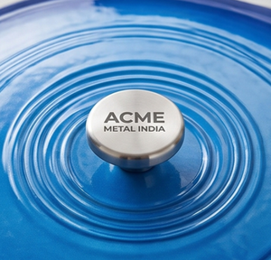 Cazuela de cobre redonda Calentador de alimentos Diseño azul elegante con tapa a prueba de fugas Ideal para almacenar alimentos con estilo y servir Color azul - Product Image 2