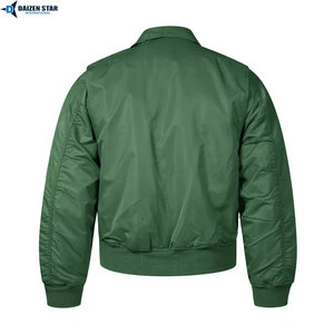 DAIZEN <b>STAR</b> INTERNATIONAL Men's Solid Color Polyester/Cotton Bomber <b>Jacket</b> Stand Collar Zipper Closure High Street Casual Style - Product Image 5