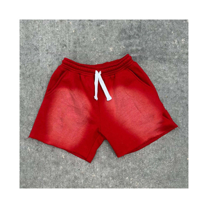 Shorts en coton rose 100% avec cordon de serrage, logo frontal, style streetwear, écologiques, respirants, décontractés, taille mi-haute pour hommes - Product Image 5