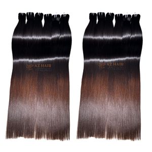 Mèches de cheveux naturels bruts vietnamiens Remy, ultra-lisses, doublement étirées, pointes brunes, cuticules alignées, pour cheveux fins de bébé - Product Image 1