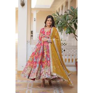 SANAYA'S Conjuntos de mujer Vestido de corte ALIA confeccionado con estilo Dupatta-125 - Product Image 2